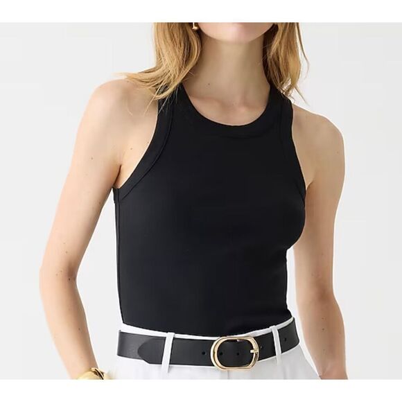 NWT J Crew Black Re Imagined Ribbed Crew Neck Fitted Pullover Tank Top XS - Picture 9 of 9